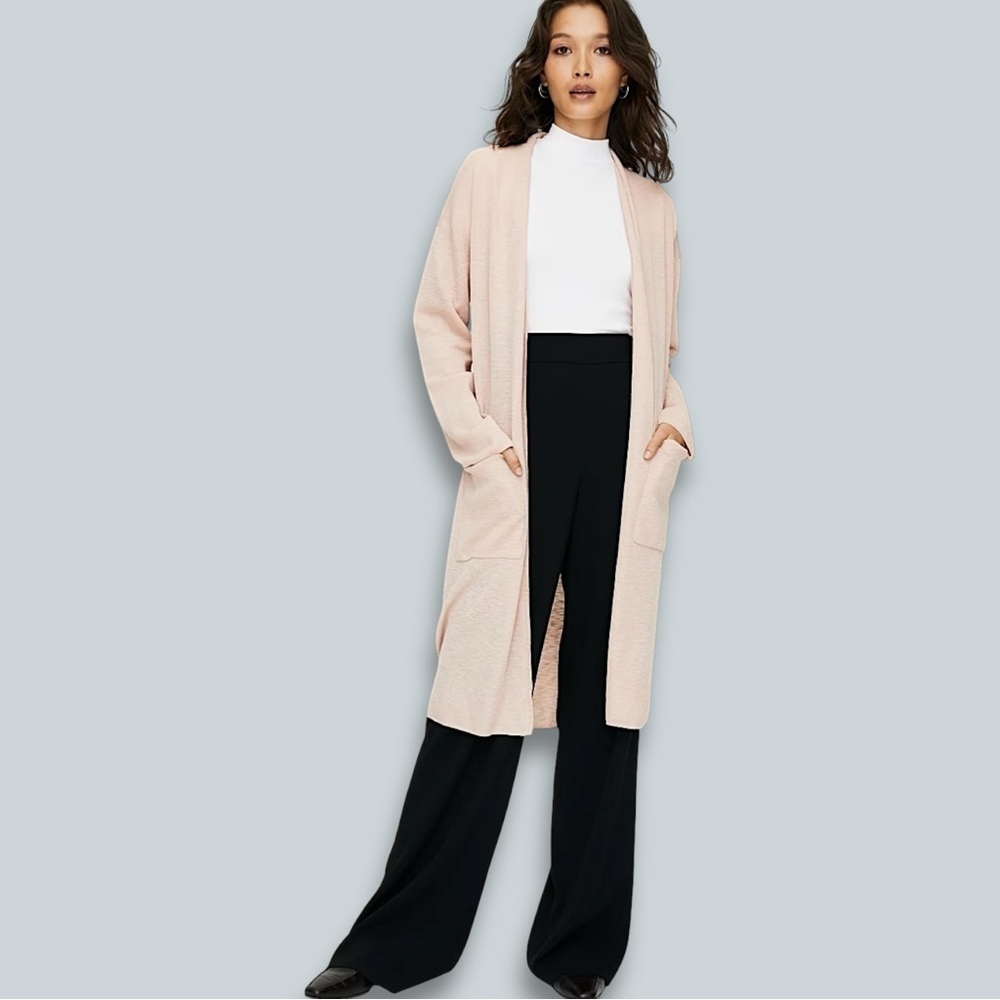Aritzia Babaton Open-Front Cozy Knit Longline Lance Duster Cardigan